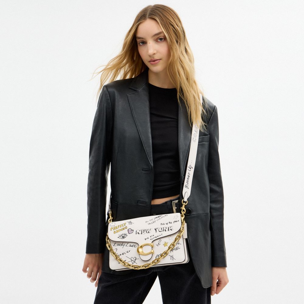 Женские сумки Coach Chain Tabby Shoulder Bag With Sketch Print — фото 5