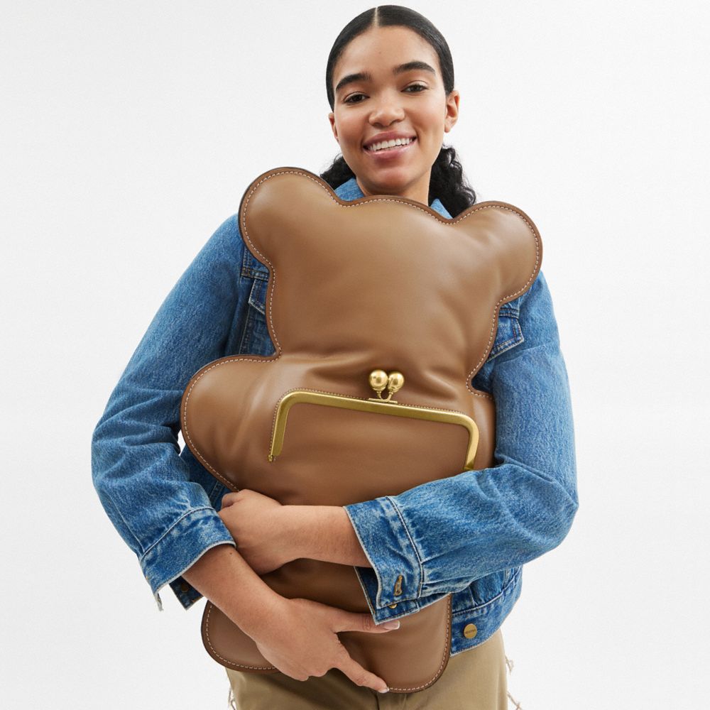 COACH®,Bear Kisslock Frame Bag,,Detail View