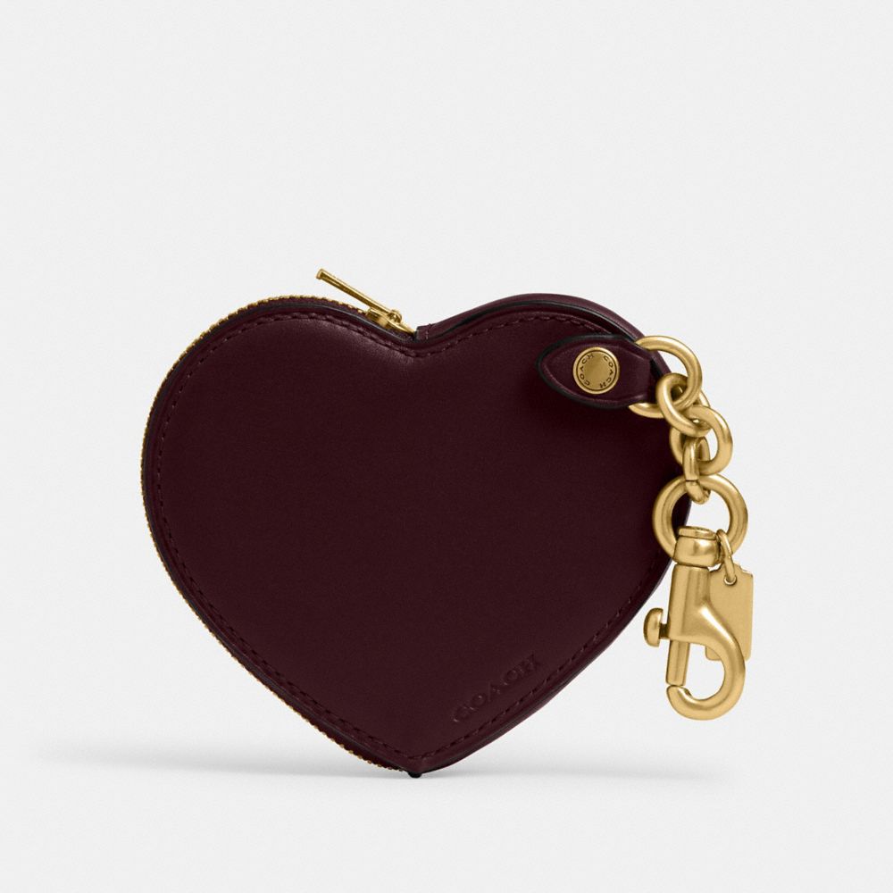 COACH®,Heart Coin Purse,Leather,Coin,Logo,Key Ring,Casual,,Back View