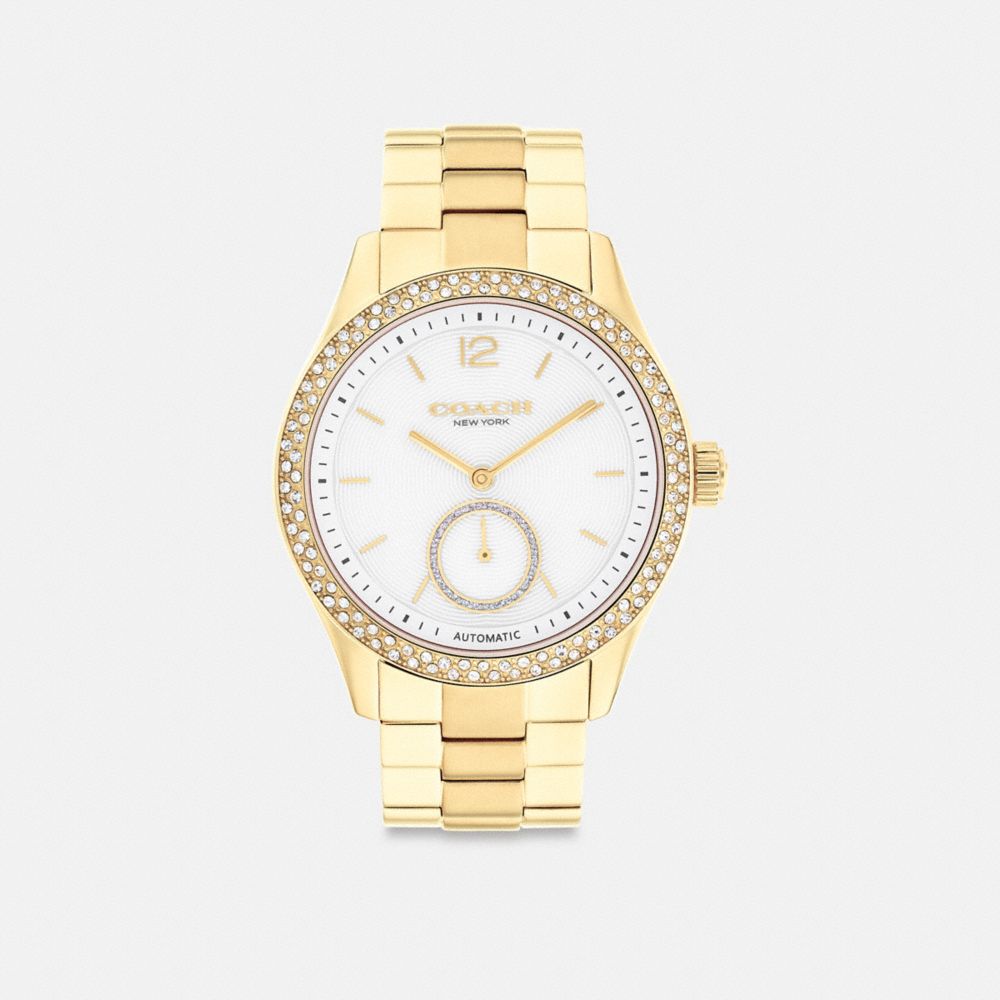 Coach Brooks Automatic Watch, 38mm In Gold