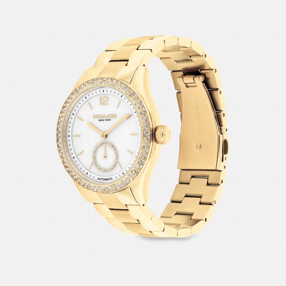 Coach Brooks Automatic Watch, 38mm In Gold