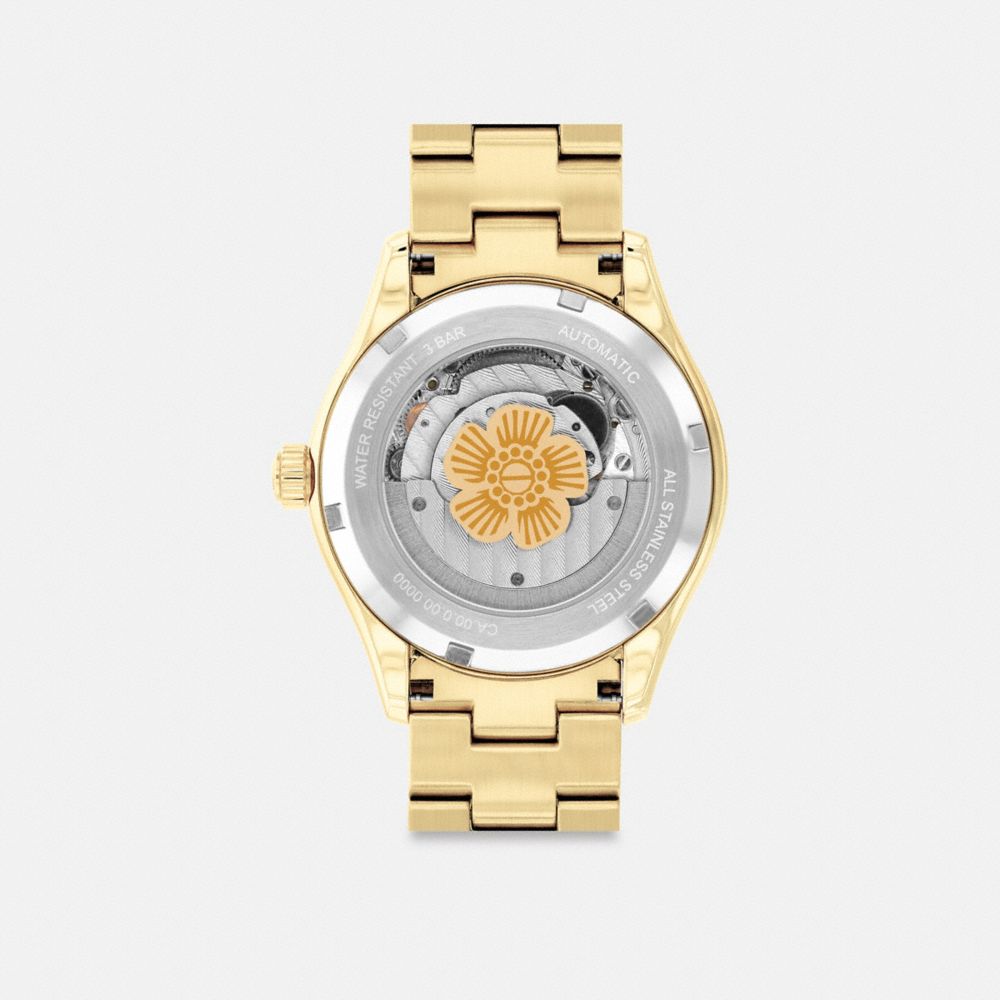 Coach Brooks Automatic Watch, 38mm In Gold