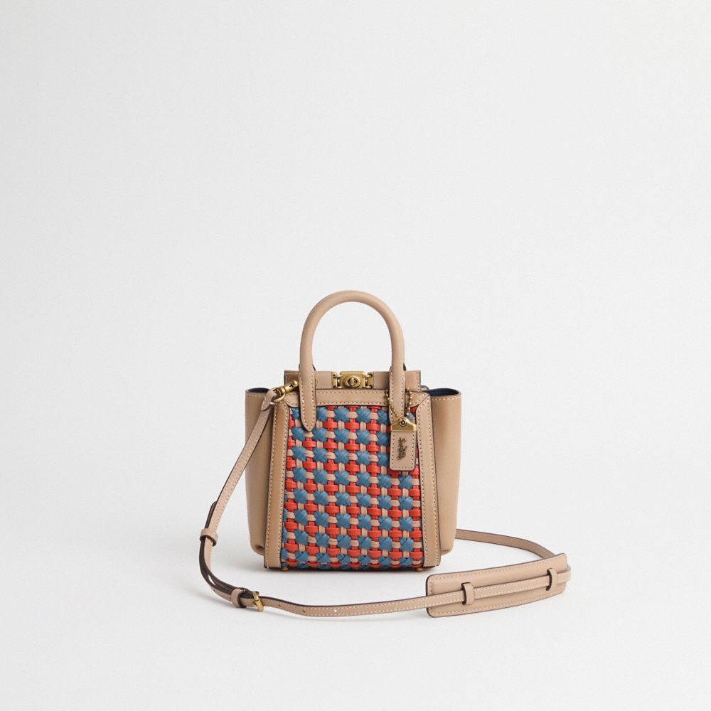 COACH®,Restored Troupe Tote 16 With Weaving,,Front View