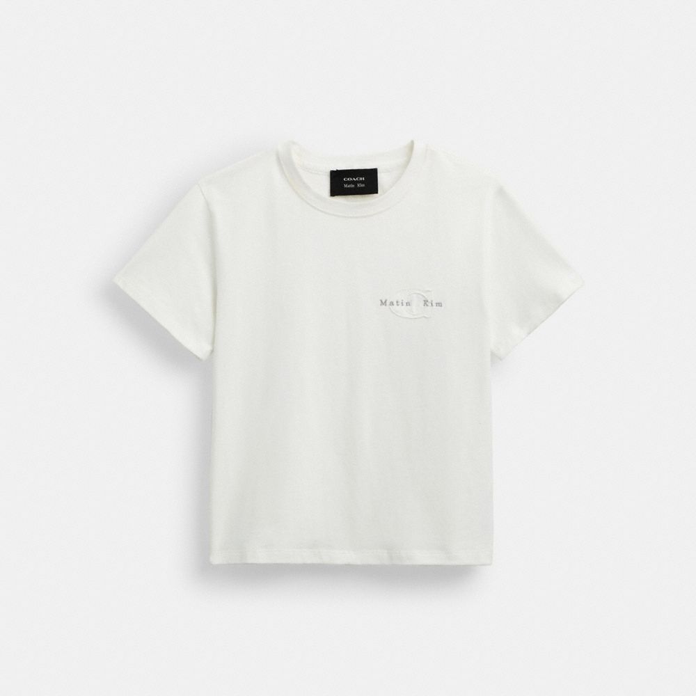 COACH®,【COACH MATIN KIM】ワックスド クロップド Tシャツ,トップス＆Tシャツ,ﾎﾜｲﾄ