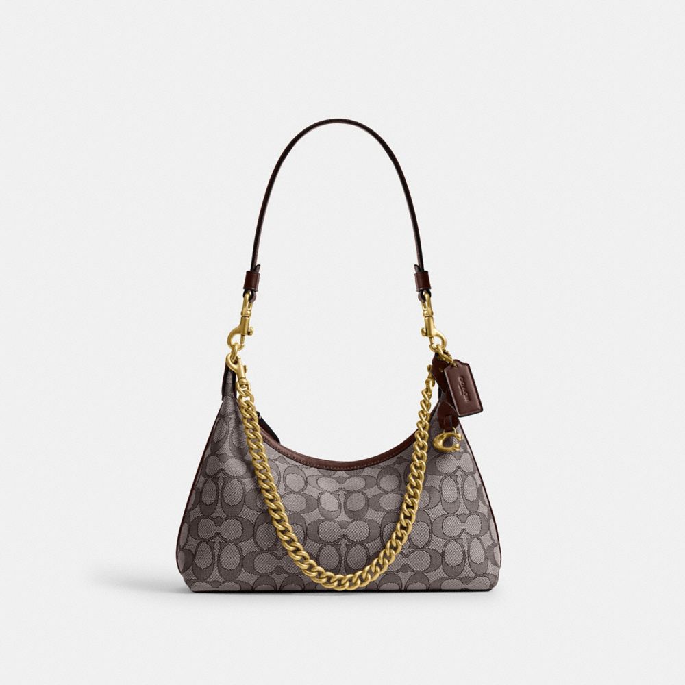 Coach Signature Jacquard Juliet Shoulder Bag 25 Oak Maple