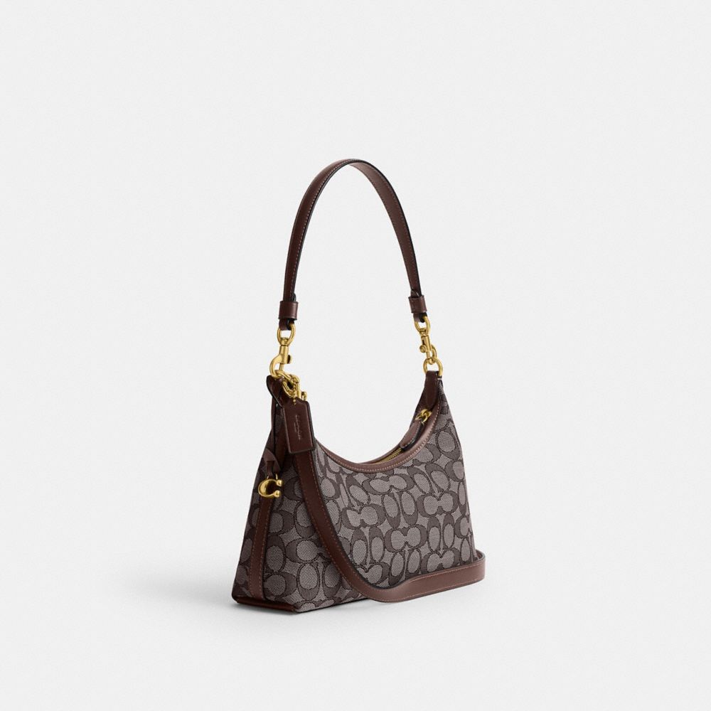 Coach Signature Jacquard Juliet Shoulder Bag 25 Oak Maple