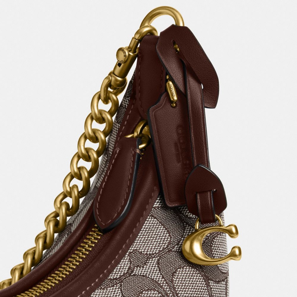 Coach Signature Jacquard Juliet Shoulder Bag 25 Oak Maple