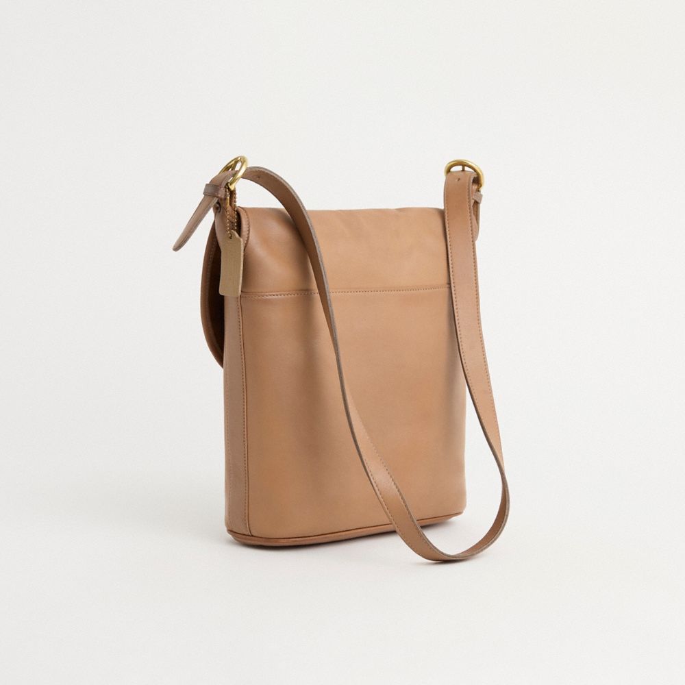 COACH®,Vintage Lightweight Whitney Bag,Leather,Crossbody,Logo,Adjustable,Casual,Beige,Angle View