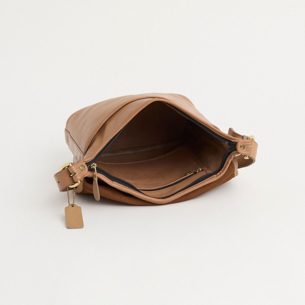 COACH®,Vintage Lightweight Whitney Bag,Leather,Crossbody,Logo,Adjustable,Casual,Beige,Inside View,Top View