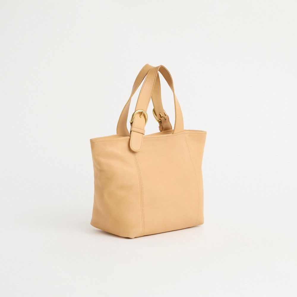 COACH®,Vintage Waverly Bag,Leather,Sustainable,Casual,Beige,Angle View