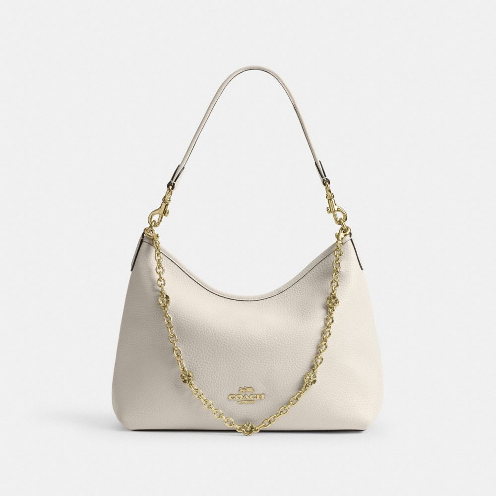 COACH®,Floral Chain Shoulder Strap,Bag Straps,Floral Embellishment,Gold Metal,Day Party,,Angle View