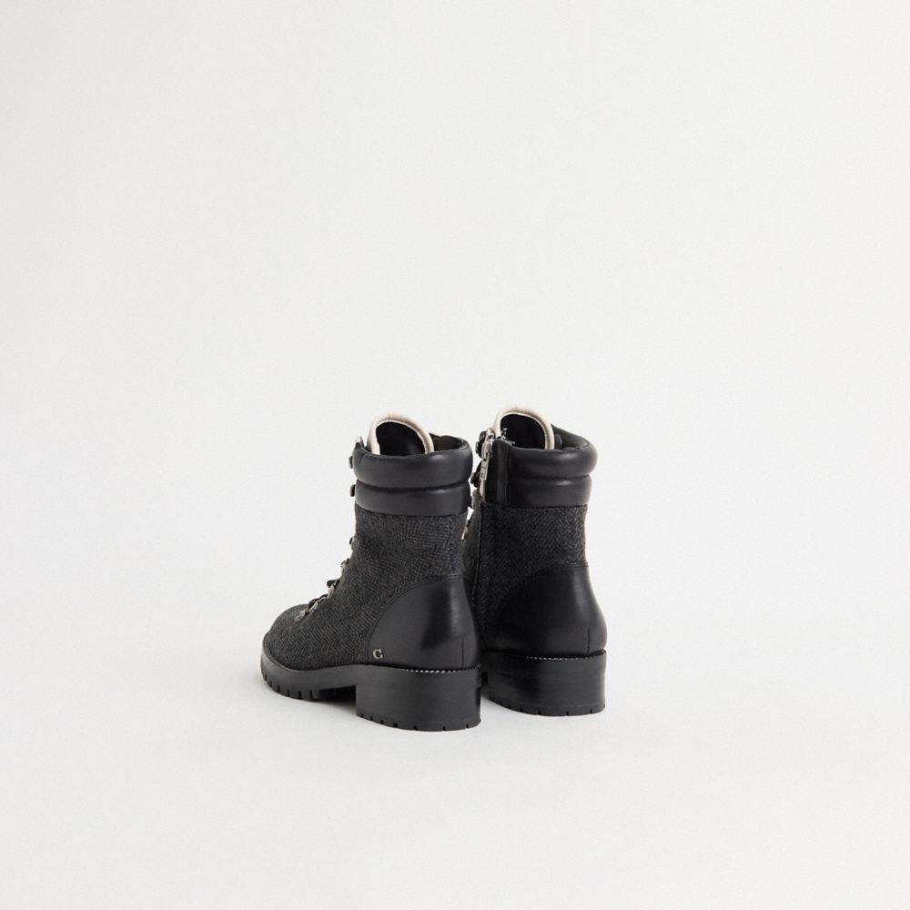 COACH®,Restored Lorren Bootie,Black,Back View