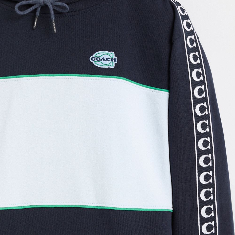 Coach Restored Athleisure Hoodie In Organic Cotton In Navy/green
