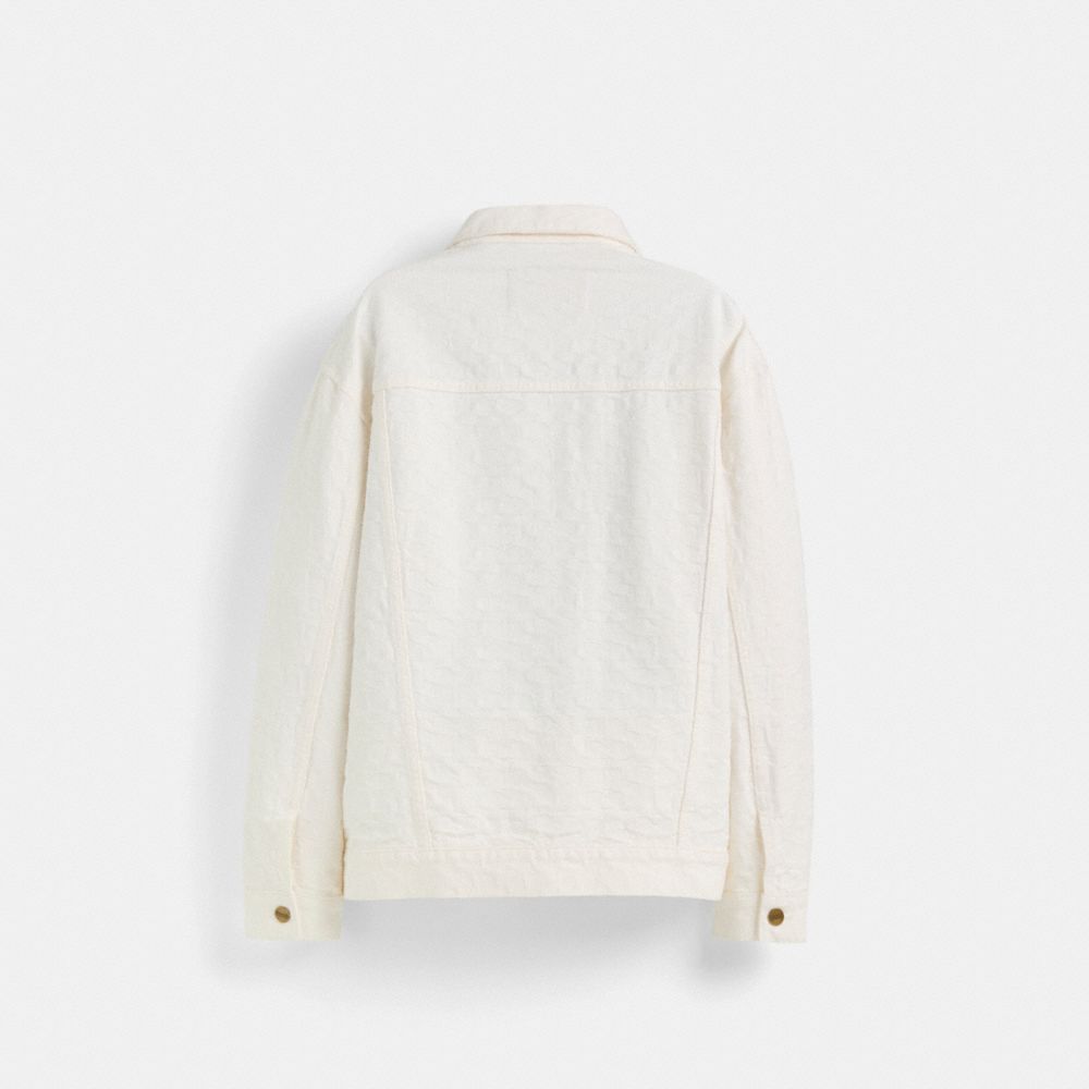Coach Restored Signature Denim Jacket In Bleach White