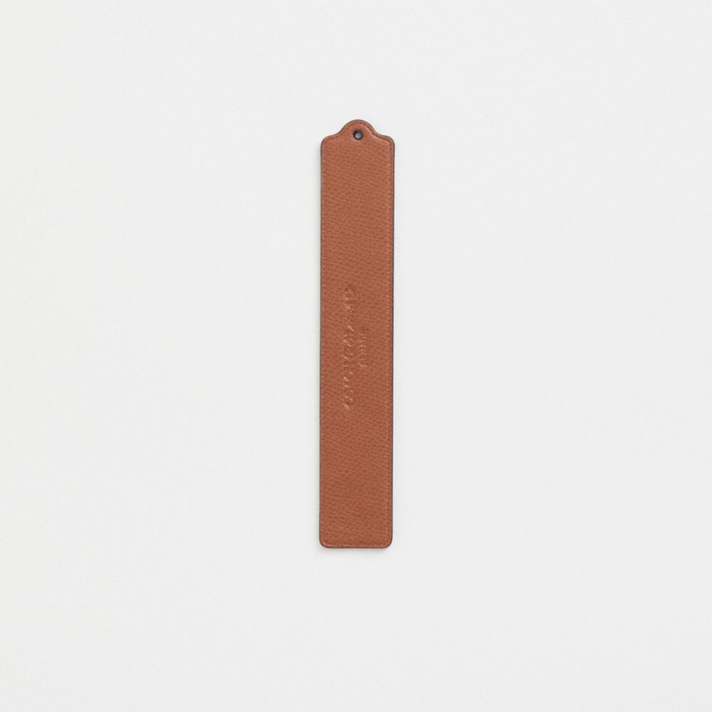 Coach Remade Leather Heat Crease Bookmark In Brown