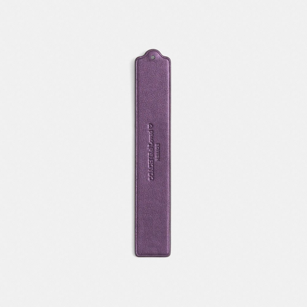 Coach Remade Leather Heat Crease Bookmark In Purple