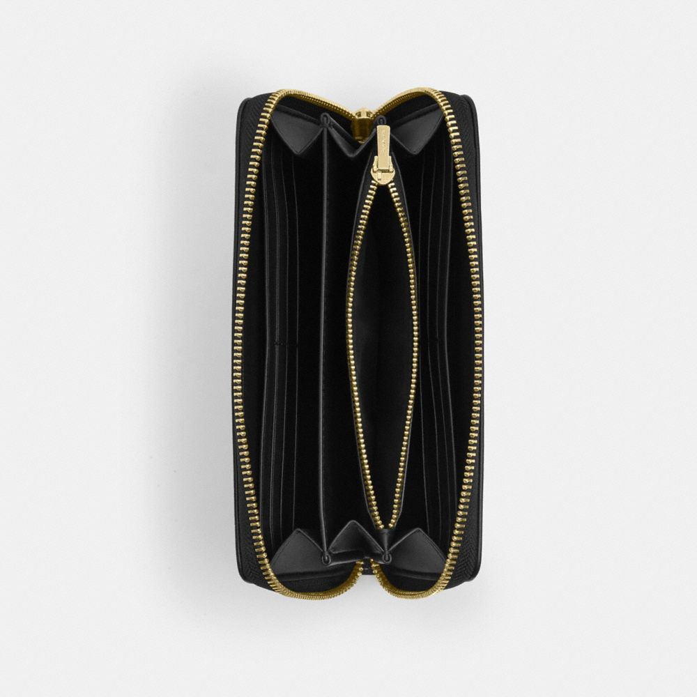 COACH®,Long Zip Around Wallet With Leopard Print,Multi Color,Inside View,Top View