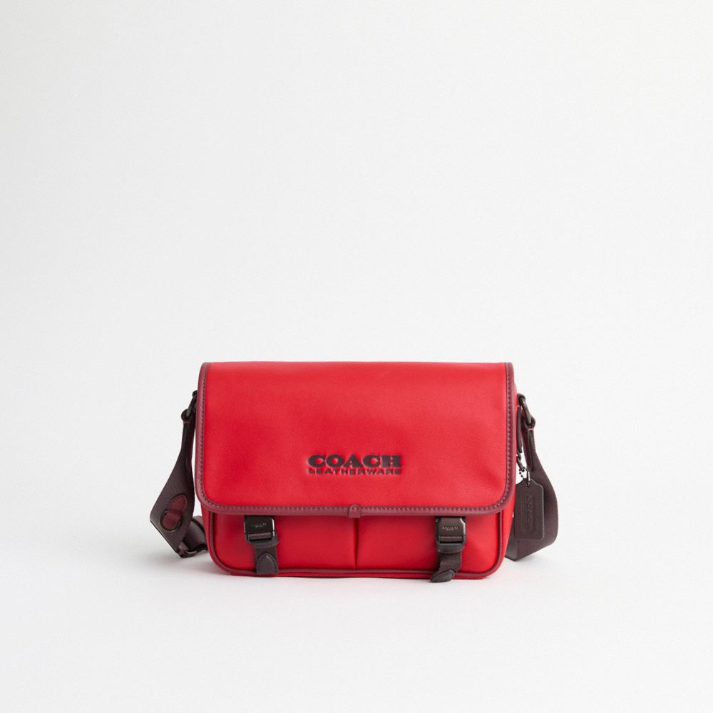 Coach Restored League Messenger Bag In Sport Red/cherry