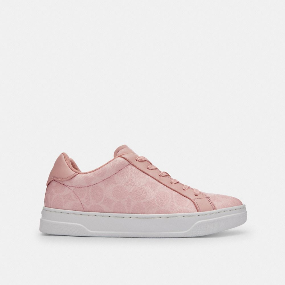 COACH®,High Line Sneaker In Signature Canvas,,Angle View