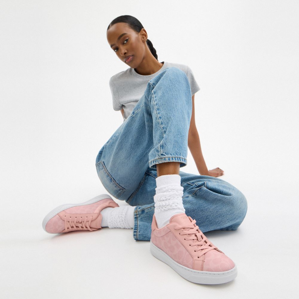 COACH®,High Line Sneaker In Signature Canvas,,Detail View