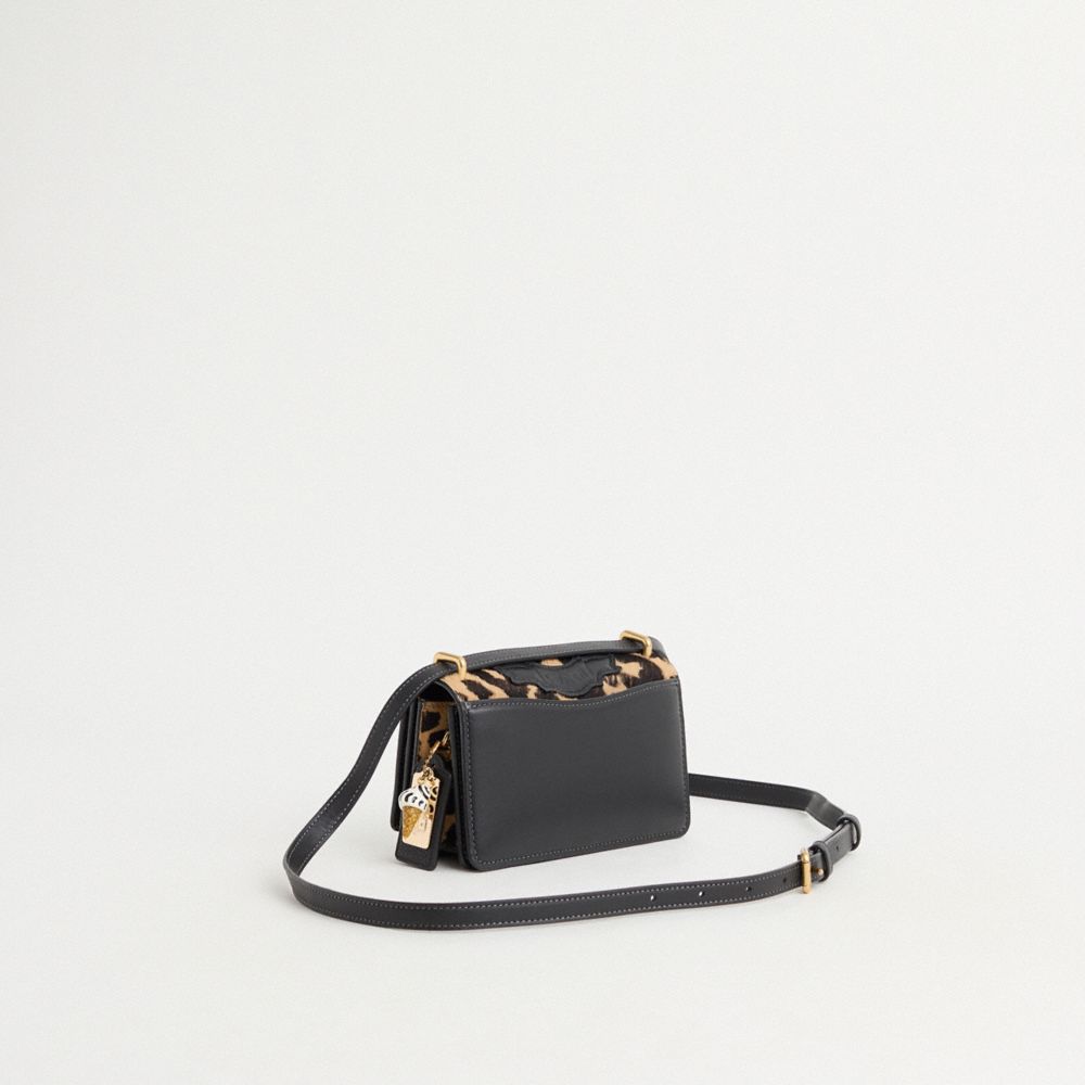 COACH®,Upcrafted Bandit Crossbody Bag In Haircalf With Leopard Print,,Angle View