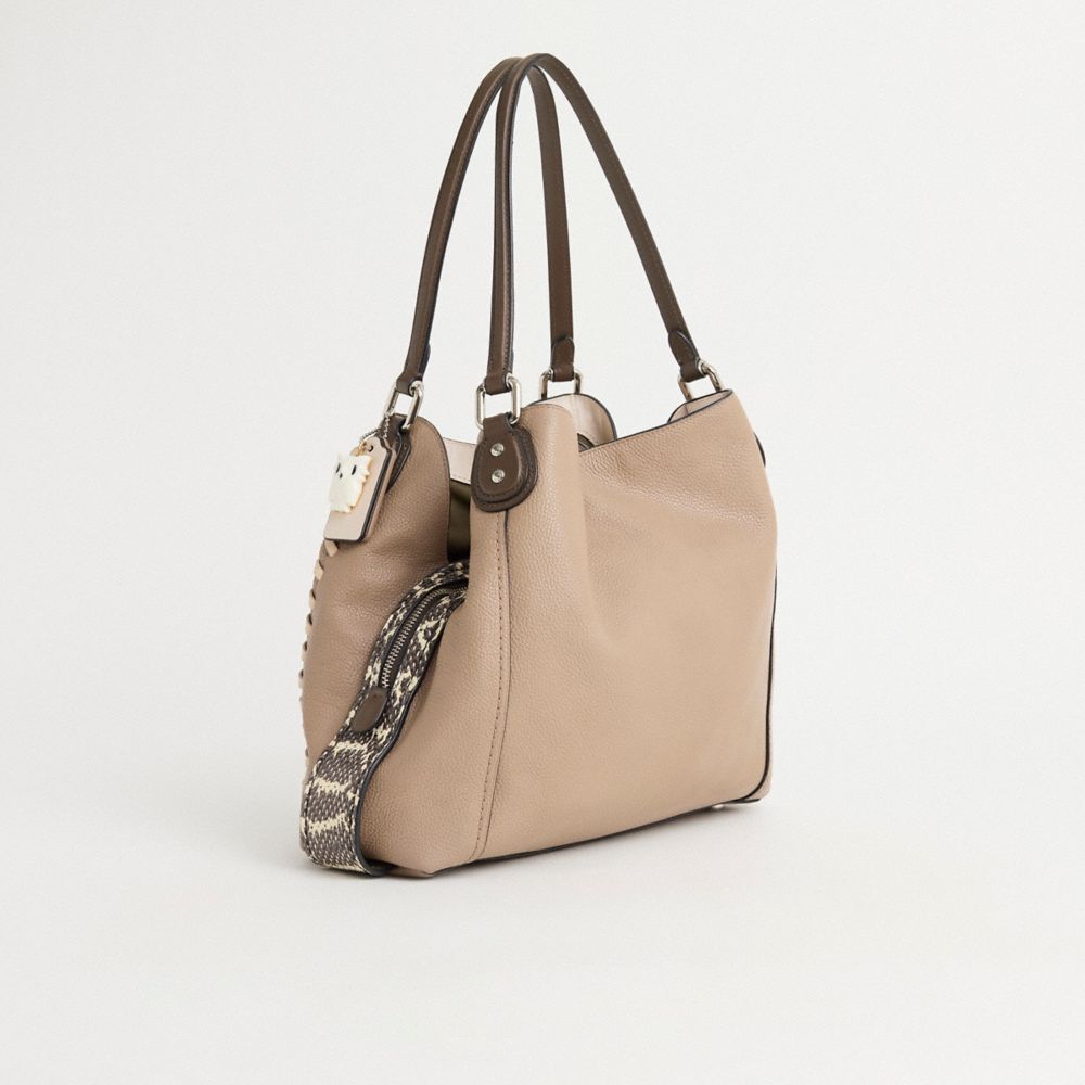 COACH®,Upcrafted Edie Shoulder Bag 31 In Colorblock With Snakeskin,,Angle View