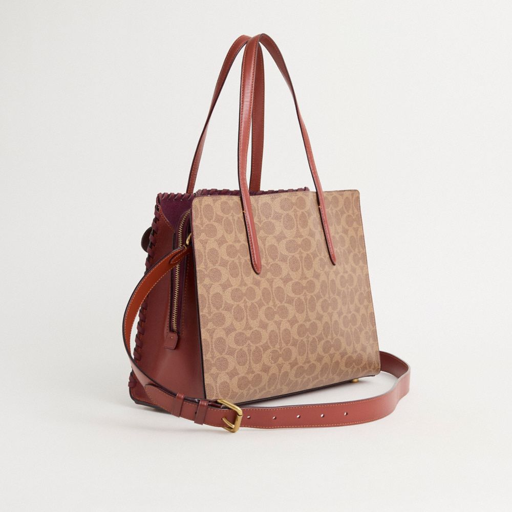 COACH®,Upcrafted Carter Carryall Bag In Signature Canvas,,Angle View