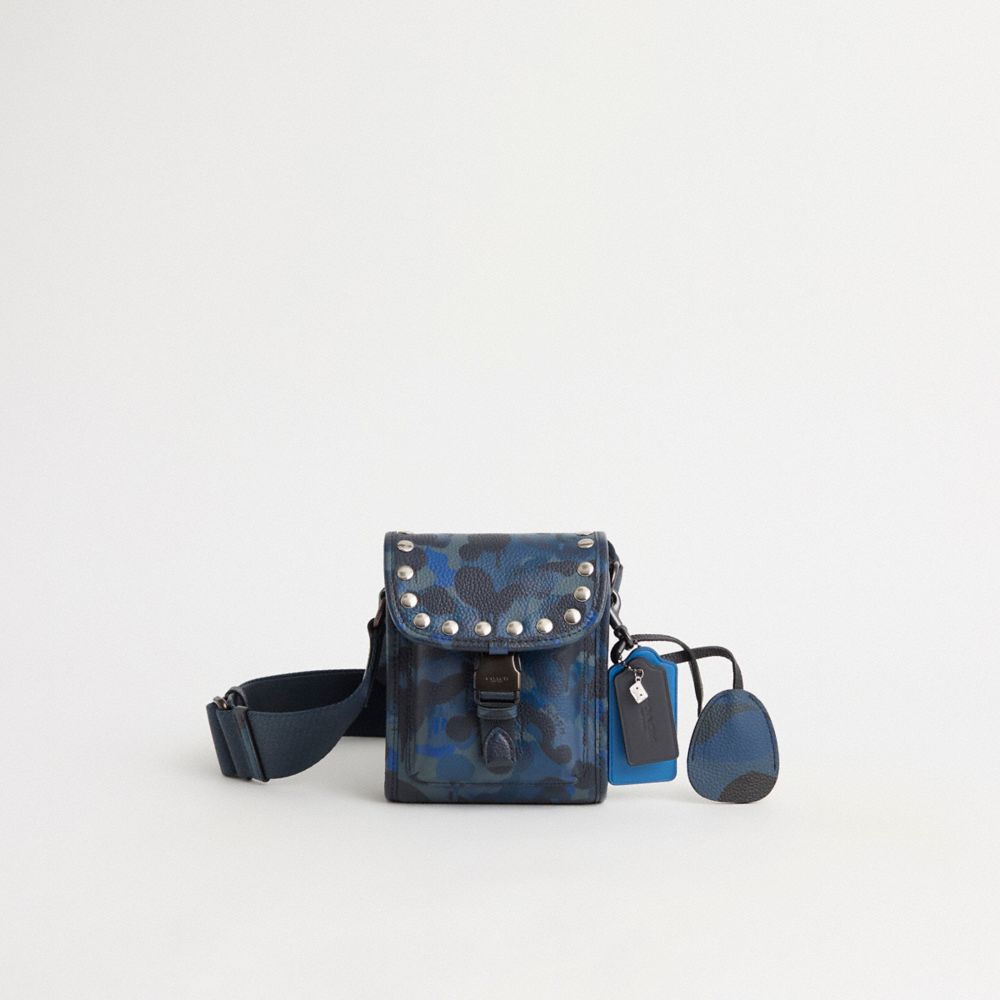 Coach Upcrafted Charter North South Crossbody In Camo Print In Green/black