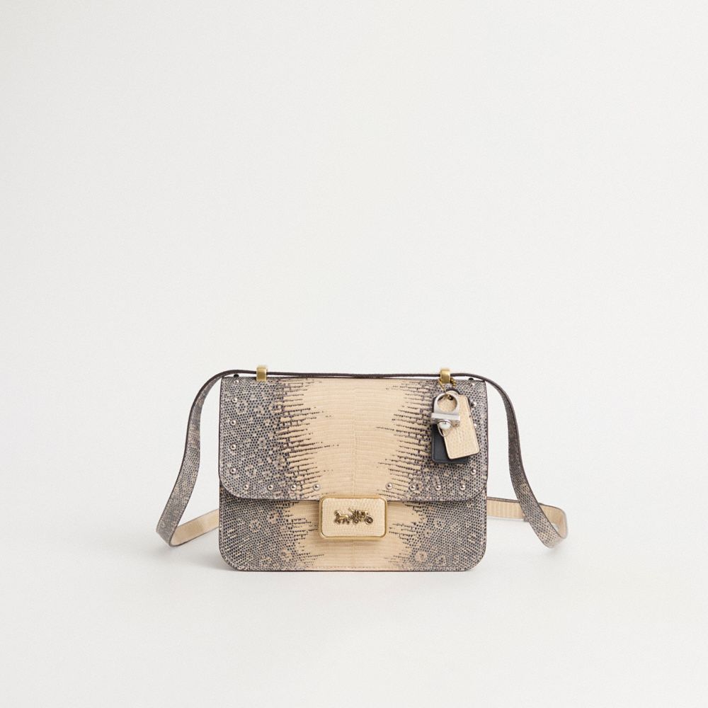 Coach Upcrafted Alie Shoulder Bag In Lizard In Brass/natural