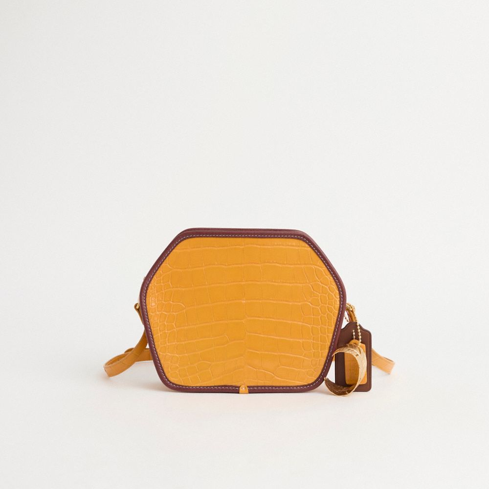 COACH UPCRAFTED ZIP GEOMETRIC POUCH IN ALLIGATOR 