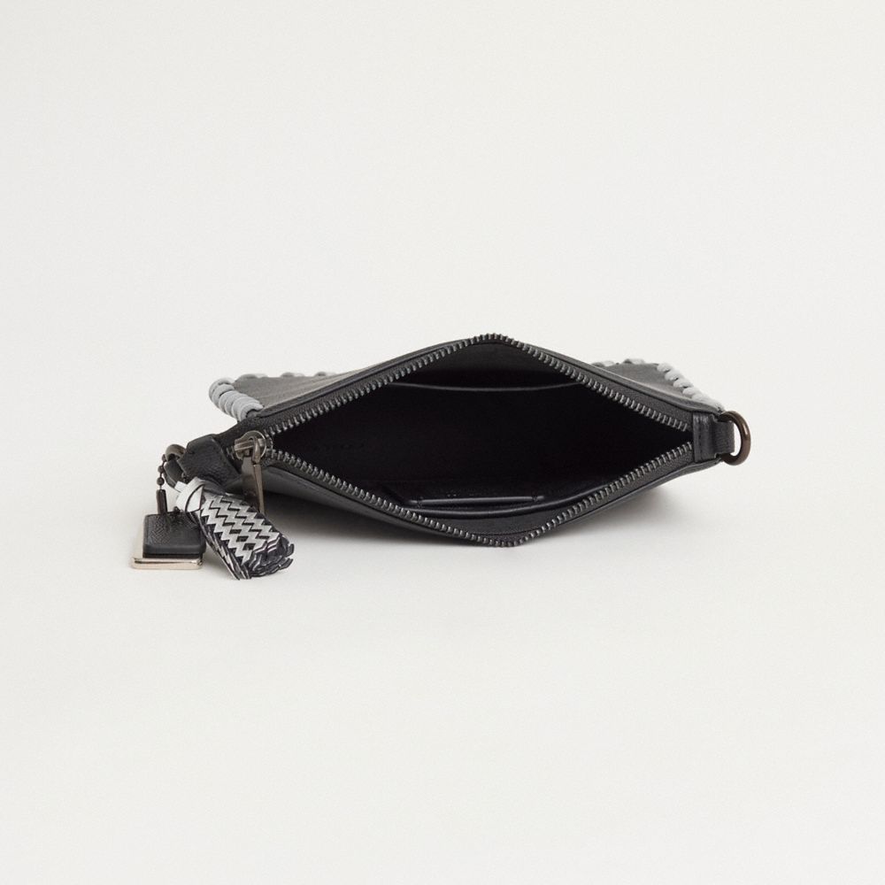 Coach Upcrafted Pouch Bag With Signature Canvas In Black