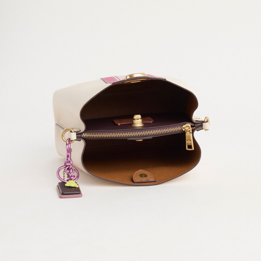 COACH®,Upcrafted Willow Bucket Bag In Colorblock,,Inside View,Top View