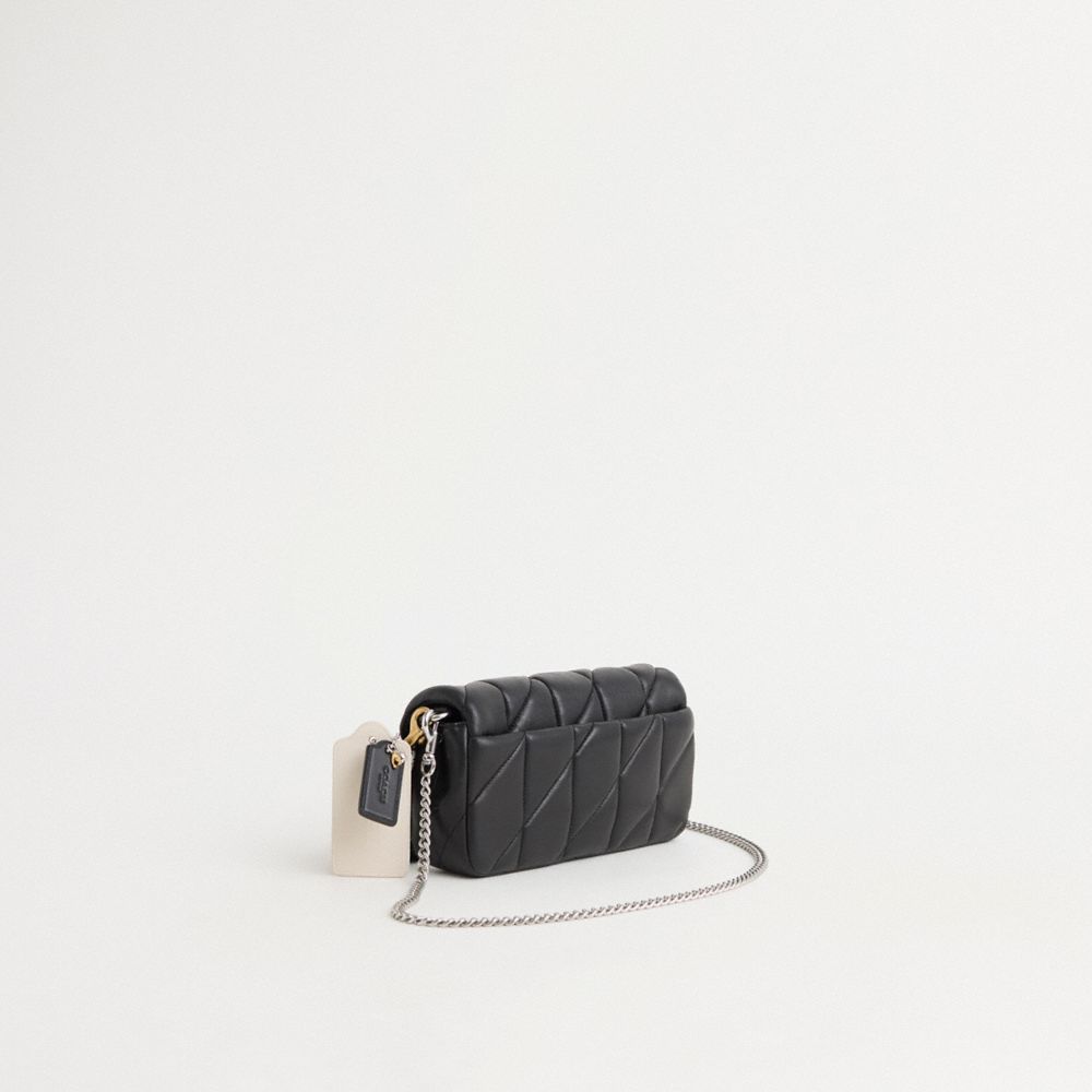 Coach Upcrafted Tabby Crossbody Wristlet With Pillow Quilting In Silver/black