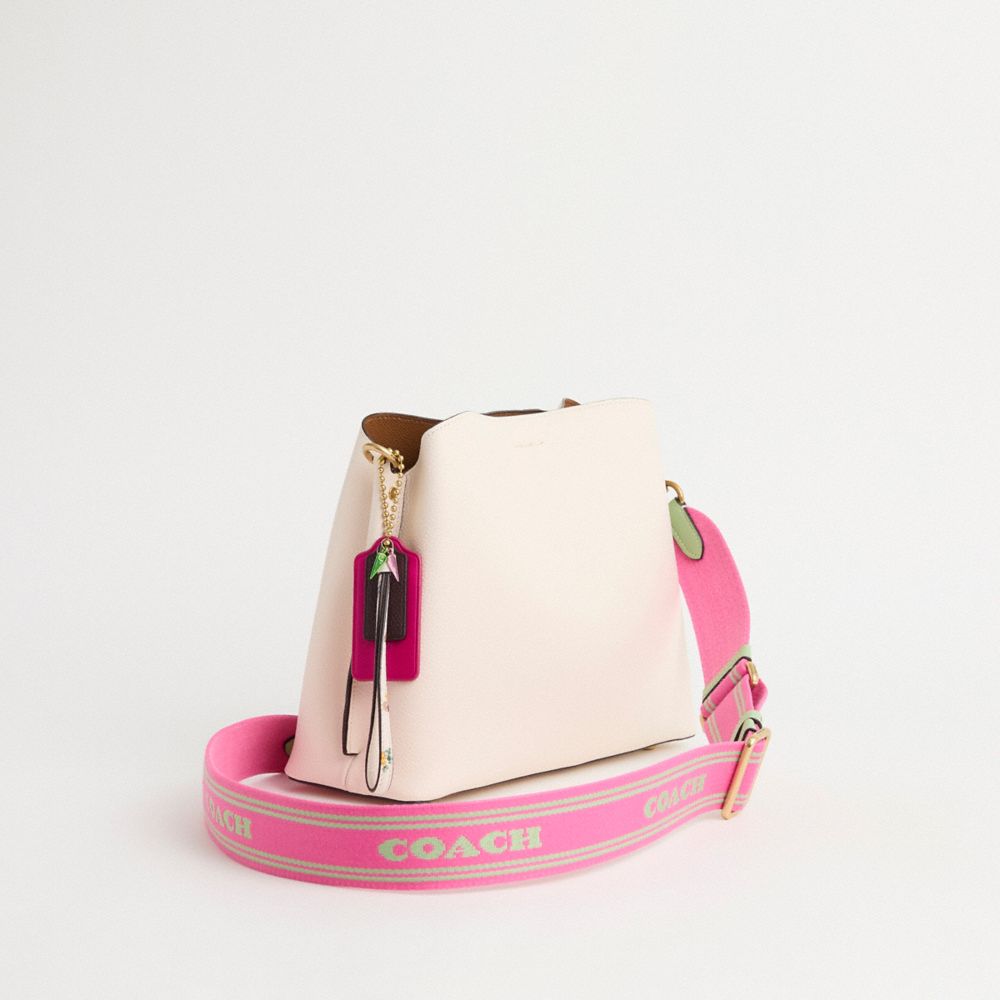 COACH®,Upcrafted Willow Shoulder Bag In Colorblock,,Angle View
