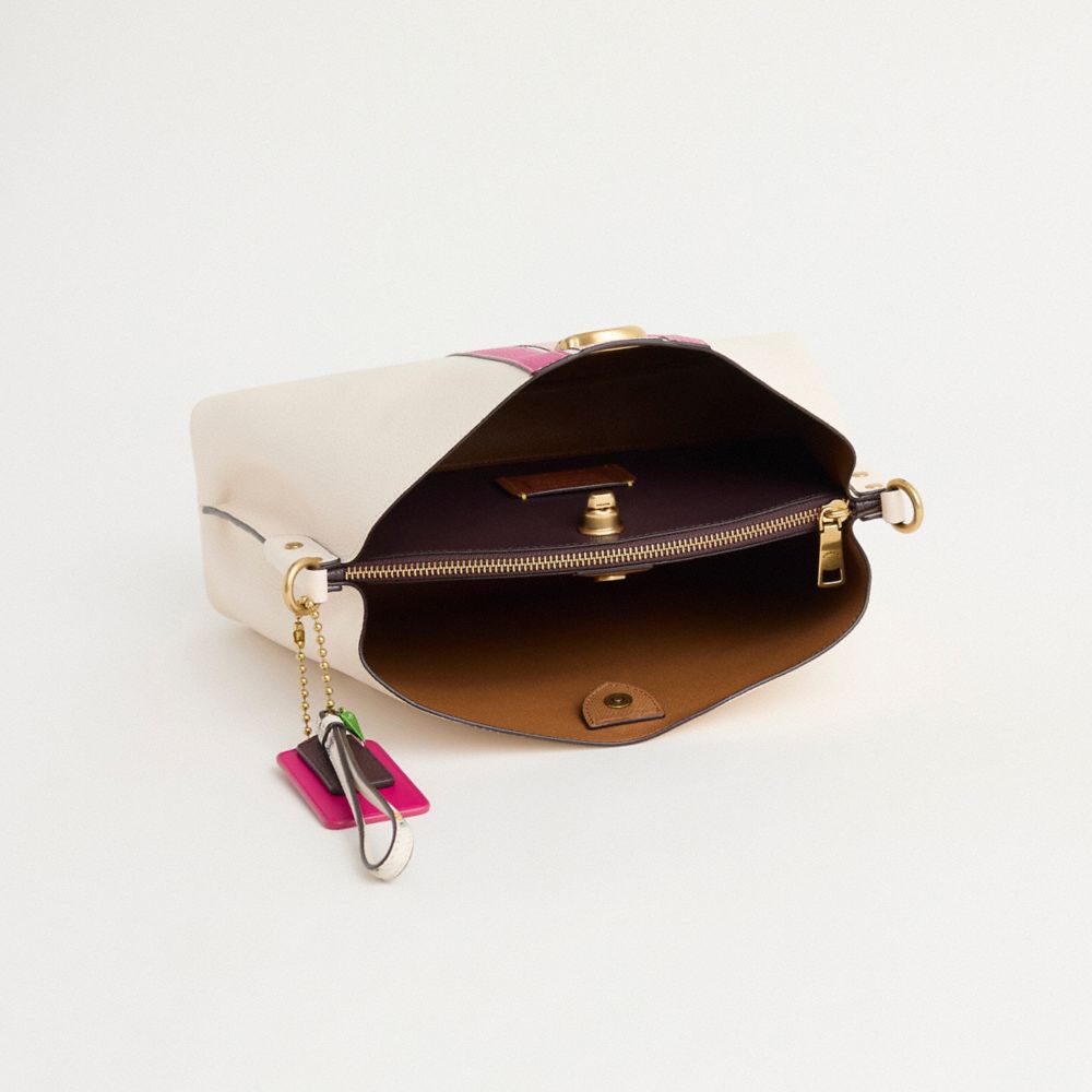 COACH®,Upcrafted Willow Shoulder Bag In Colorblock,,Inside View,Top View