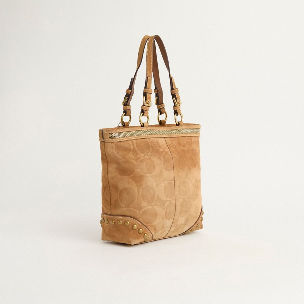 COACH®,Upcrafted Beaded Tote,,Angle View