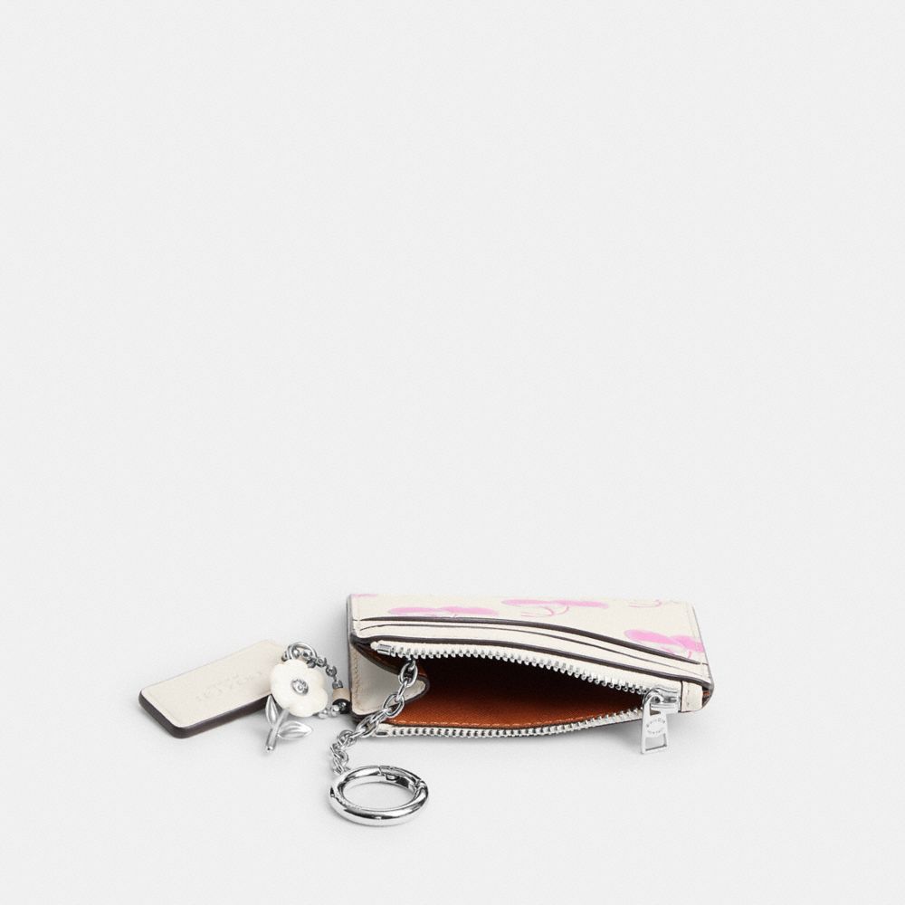 COACH®,Coachtopia | The Summer I Turned Pretty™ Wavy Zip Card Case In Regenerative Leather With Cherry Print,,Inside View,Top View