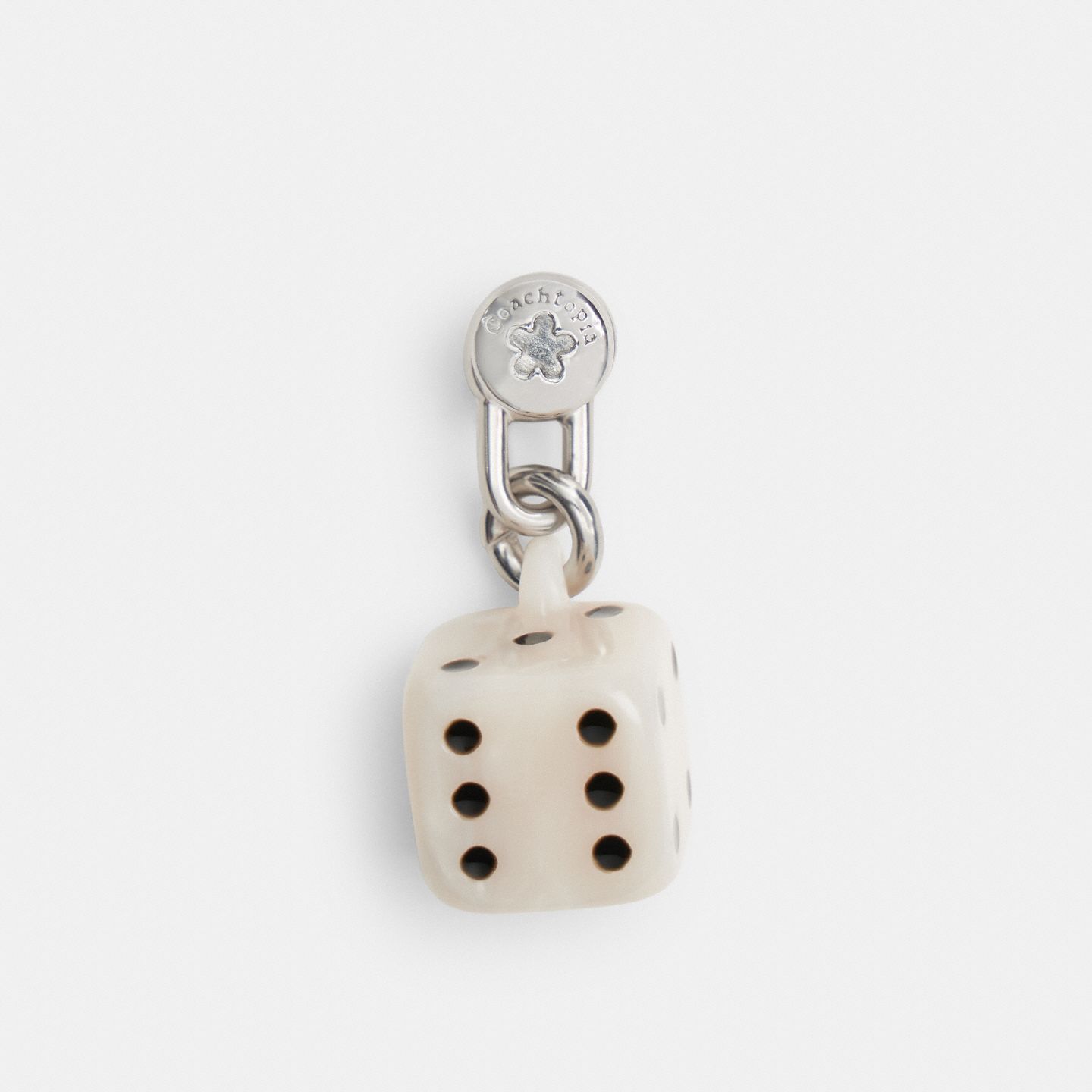 Брелок Coach Dice Bag Charm, цвет: Меловой / Чёрный разноцветный — фото 1