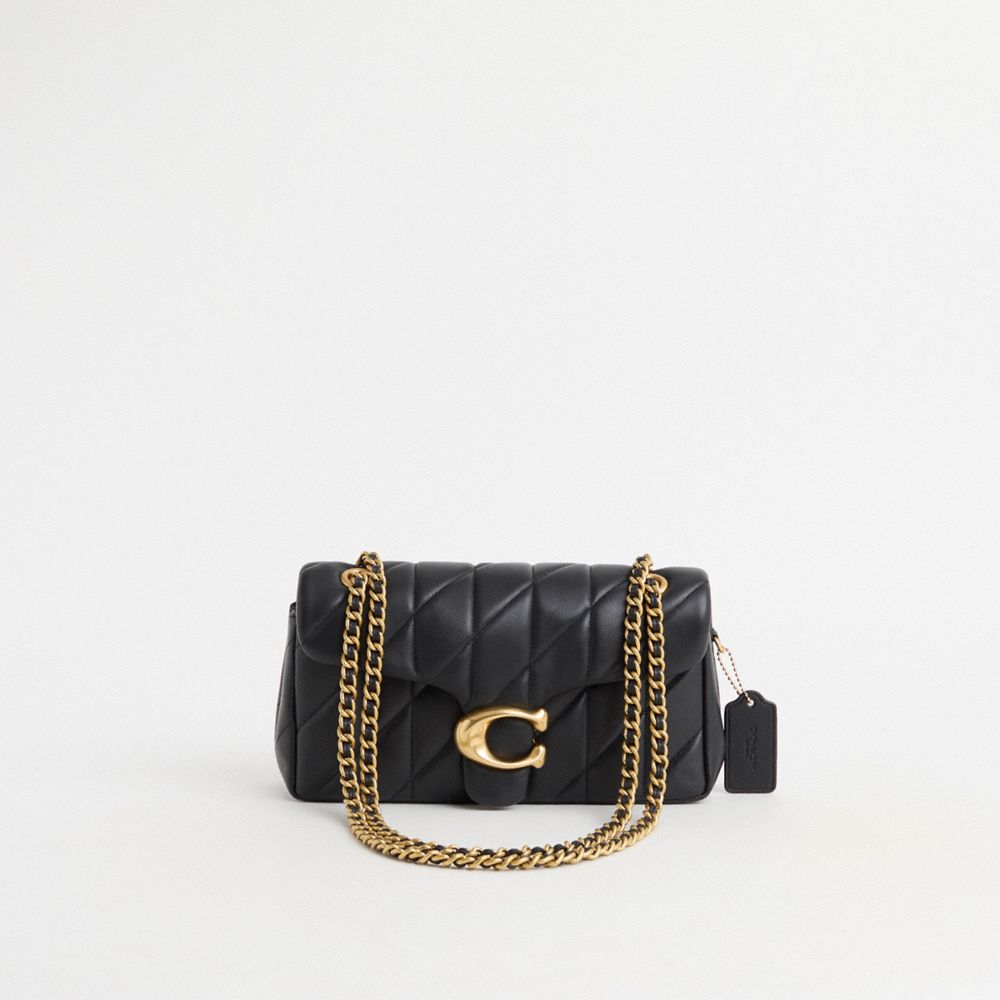 Coach Restored Tabby Shoulder Bag 26 With Pillow Quilting In Brass/black