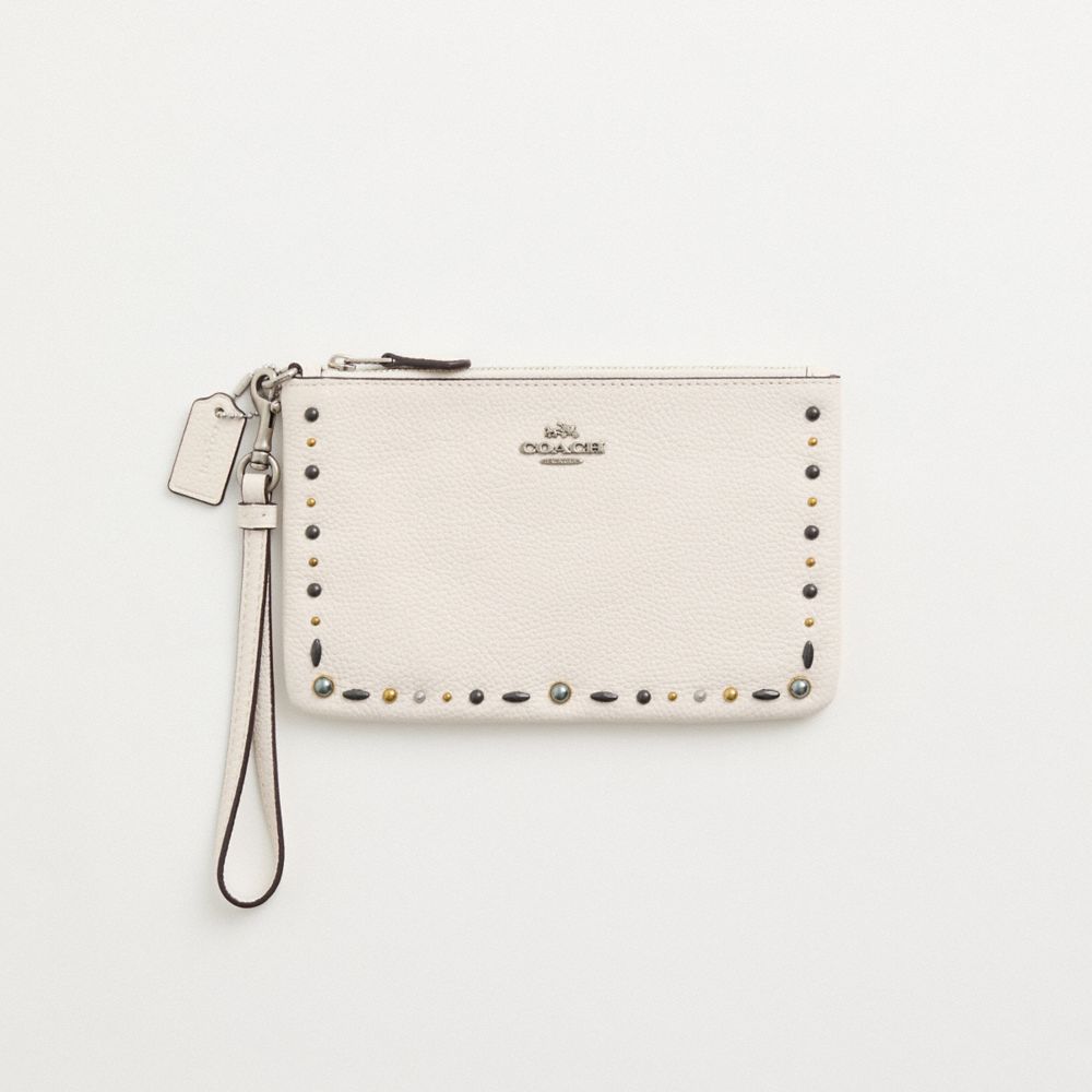 Coach Restored Small Wristlet With Prairie Rivets In White | ModeSens