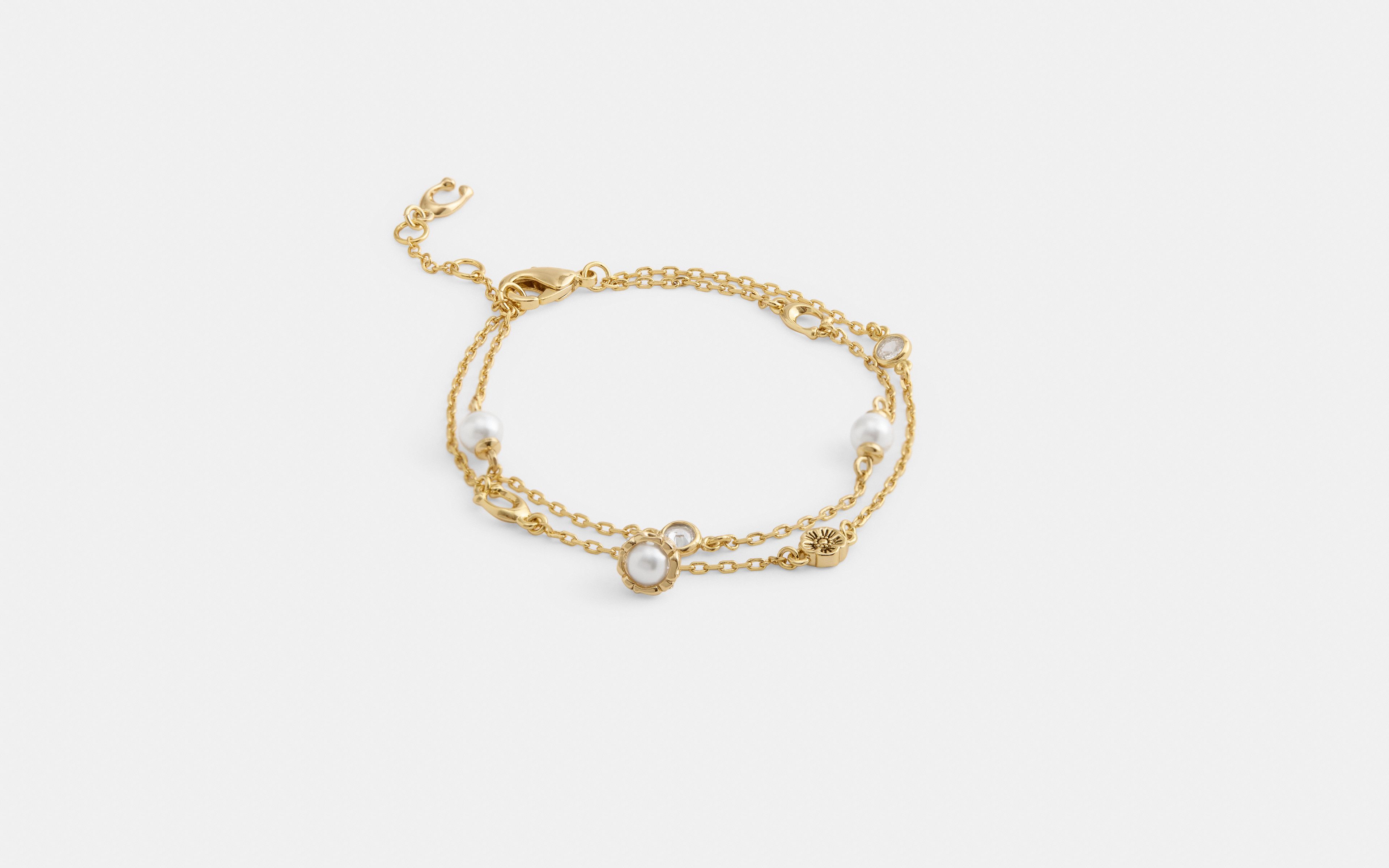 Pearl Charm Double Bracelet