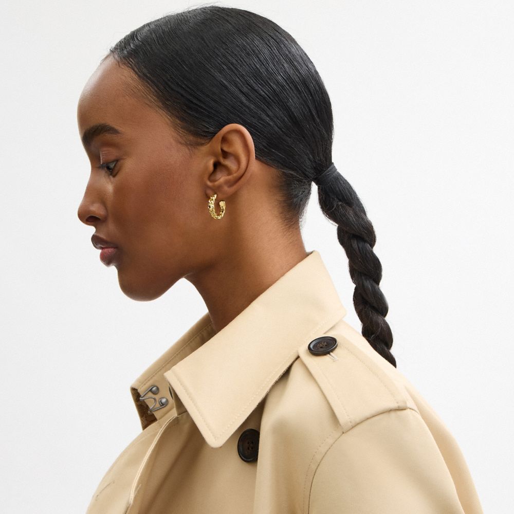 COACH®,Rivet Chain Hoop Earrings,,Detail View