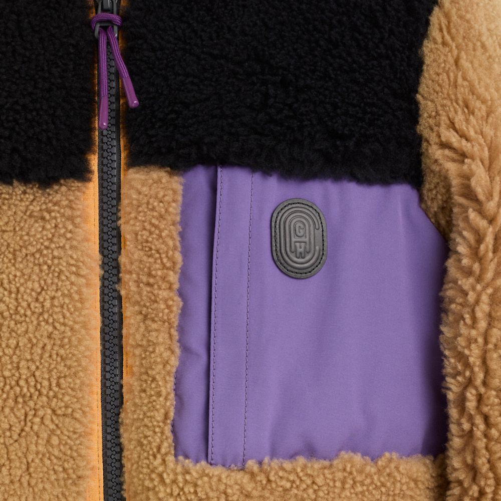 Restored Colorblock Shearling Jacket