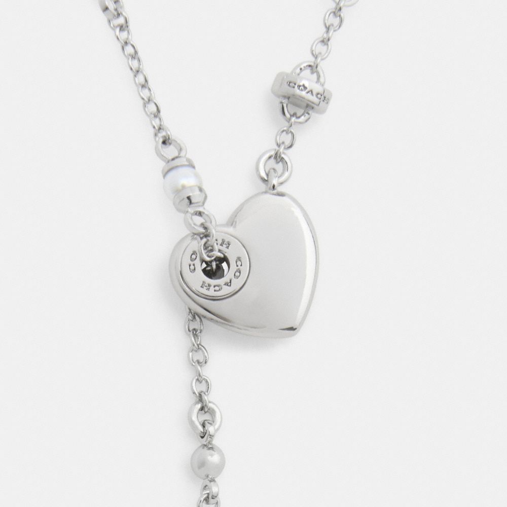 COACH®,Open Circle Heart Y Necklace,,Alternate View