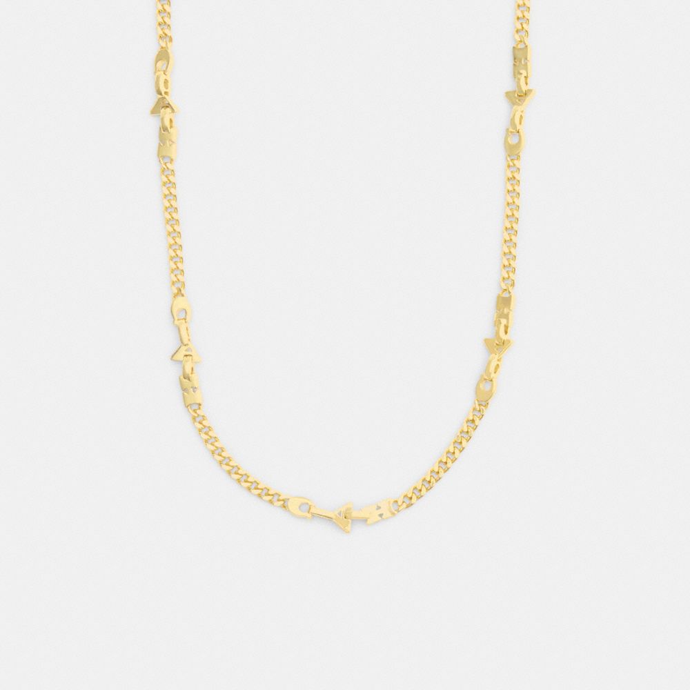 Coach Link Necklace In Gold
