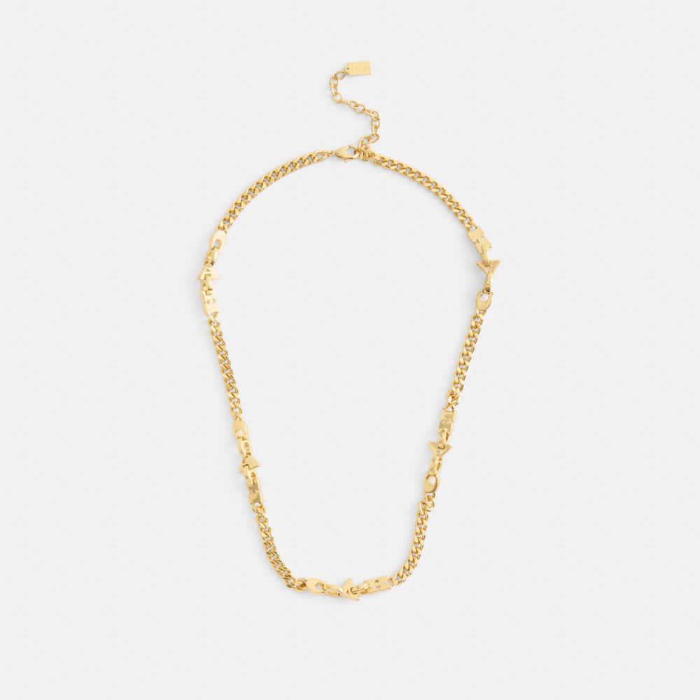 Coach Link Necklace In Gold