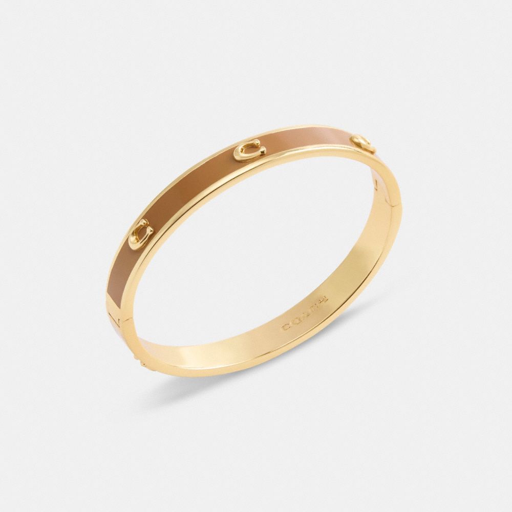 COACH®,Pegged Signature Hinged Bangle,,Inside View,Top View