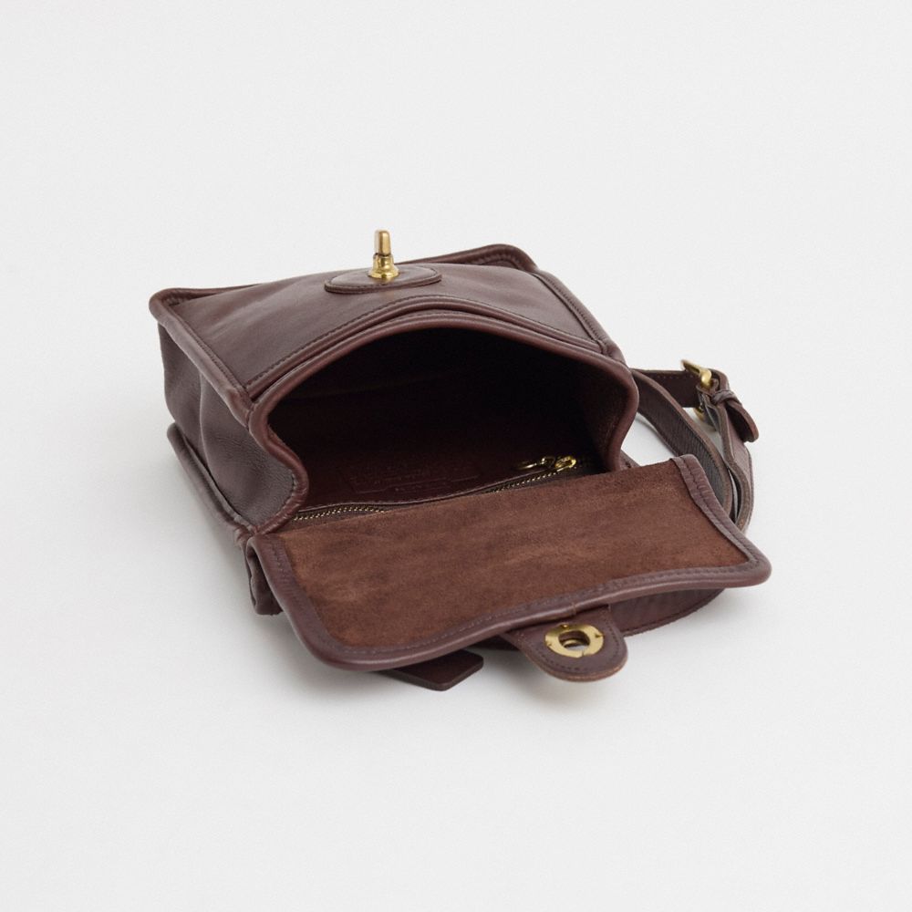 COACH®,Vintage Murphy Bag,Leather,Crossbody,Logo,Adjustable,Casual,Brown,Inside View,Top View