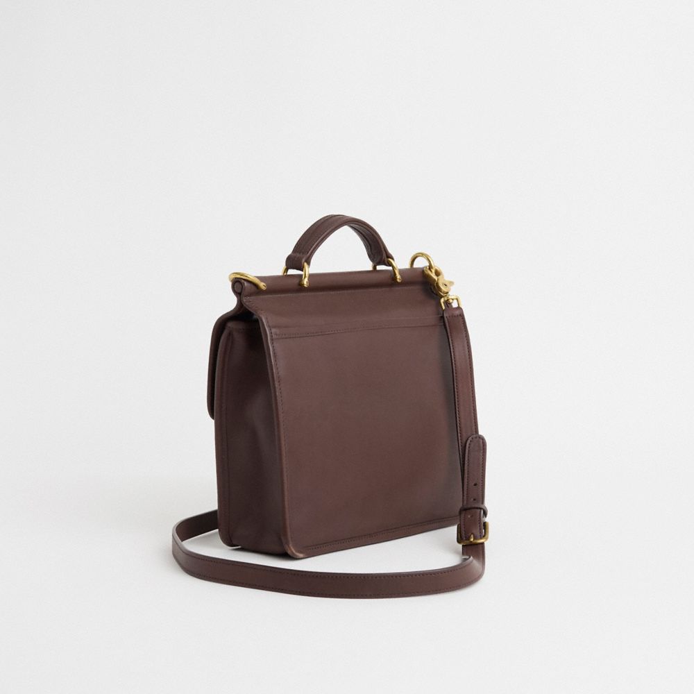 COACH®,Vintage Willis Bag,Satchel,Logo,Day Party,Work,Brown,Angle View