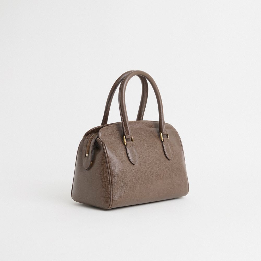 COACH®,Vintage Madison Sutton Satchel,Calfskin Leather,Satchel,Logo,Work,Casual,Brown,Angle View